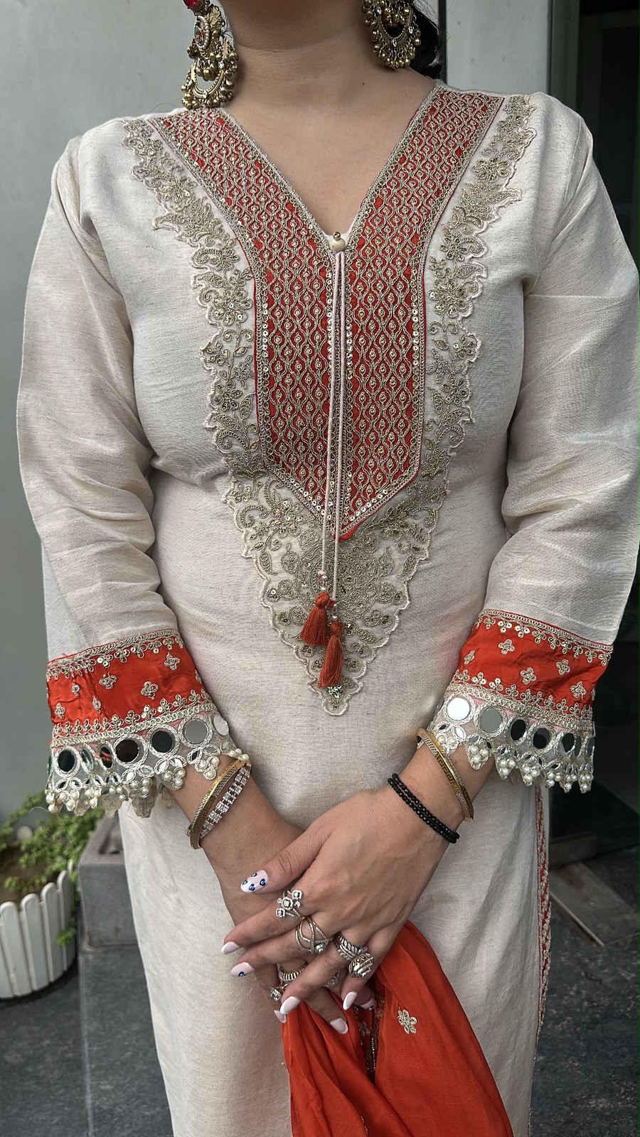 Tripti Ivory Rust Designer Suit