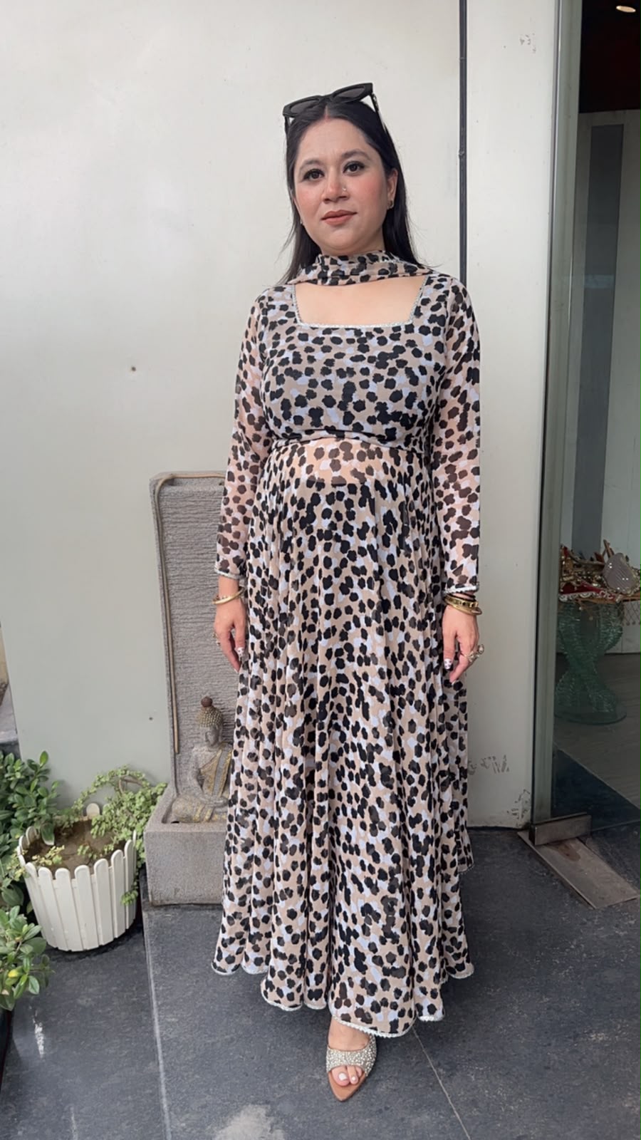Tamnaa Cheetah Digital print Designer Anarkali Suit