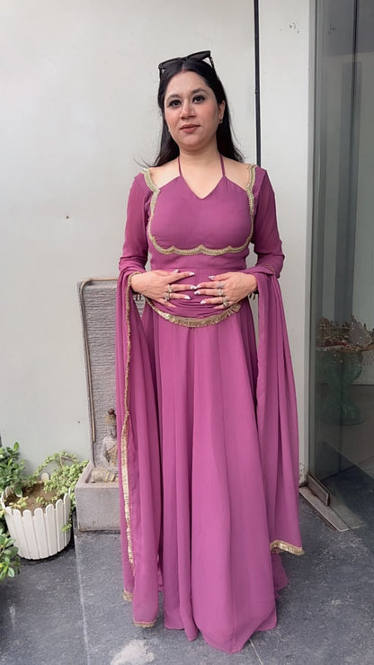 Navrooh Stylist Neck Designer Anarkali Suit