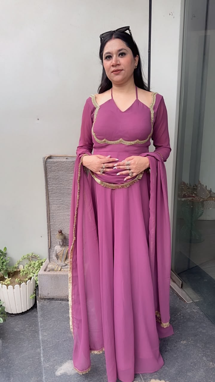 Navrooh Stylist Neck Designer Anarkali Suit