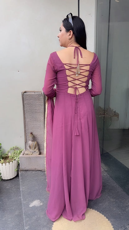 Navrooh Stylist Neck Designer Anarkali Suit