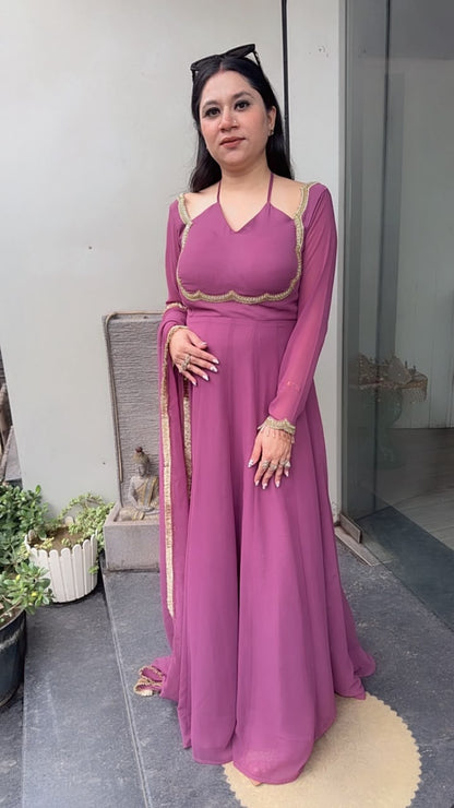 Navrooh Stylist Neck Designer Anarkali Suit