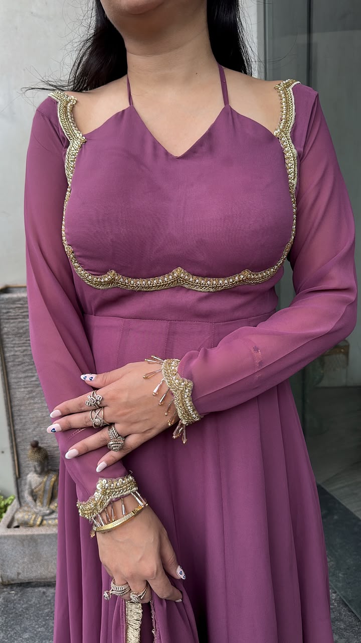 Navrooh Stylist Neck Designer Anarkali Suit