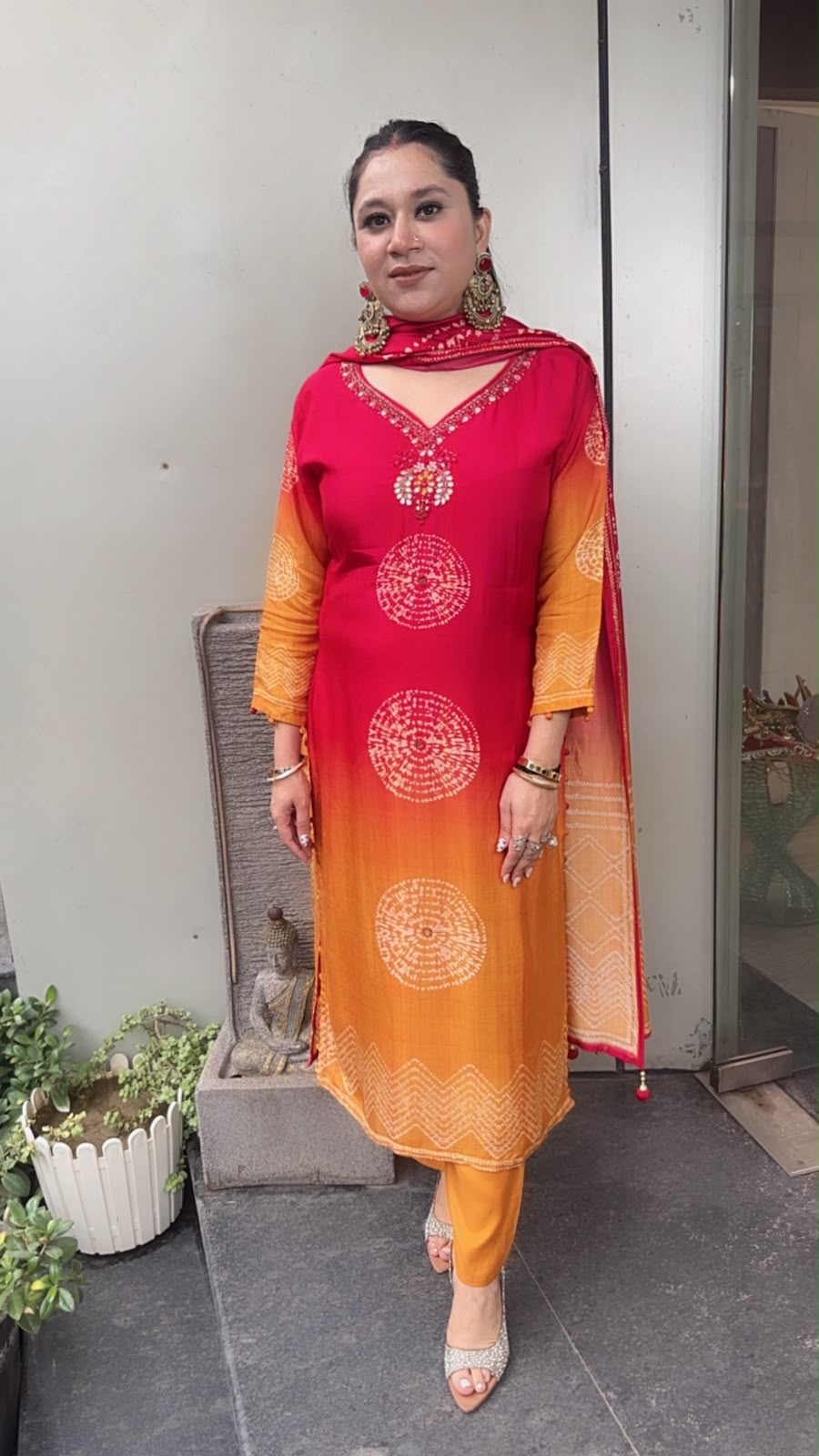 Kaazi Ombré Leheria  Designer Suit