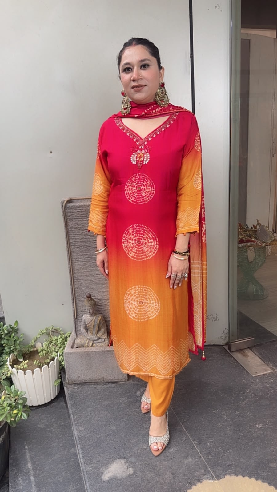 Kaazi Ombré Leheria  Designer Suit
