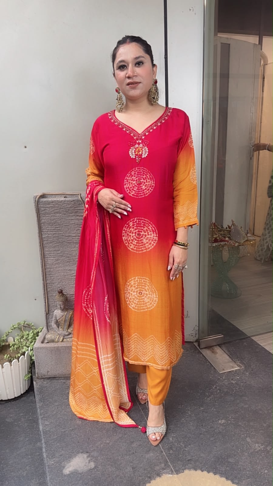 Kaazi Ombré Leheria  Designer Suit