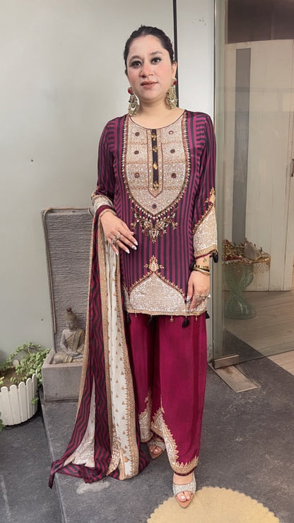 Sheeba wine Digital Plazoo Designer Suit