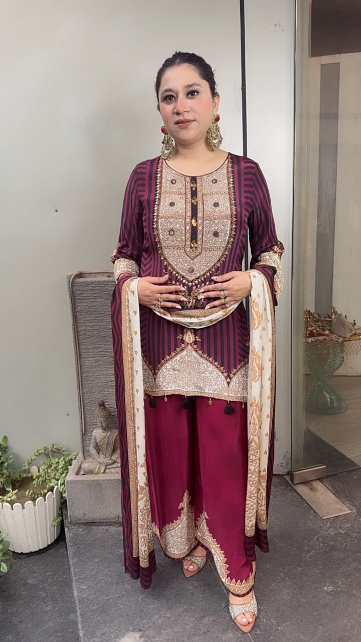 Sheeba wine Digital Plazoo Designer Suit