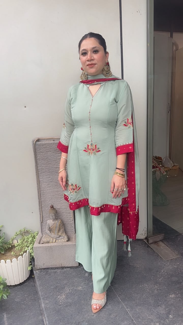 Saiyaara Aqua Peplum Designer Suit