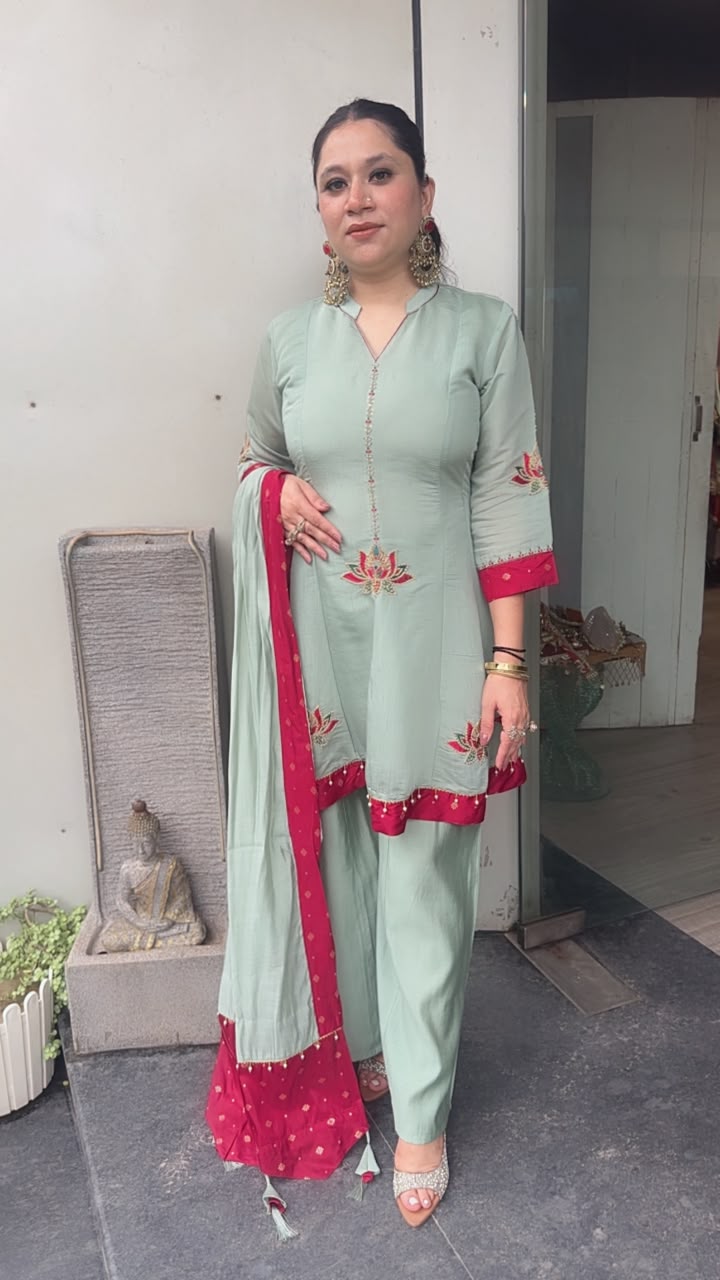 Saiyaara Aqua Peplum Designer Suit