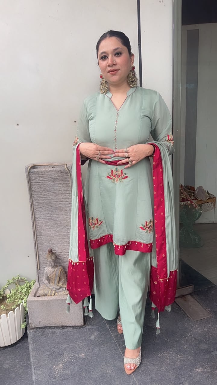 Saiyaara Aqua Peplum Designer Suit