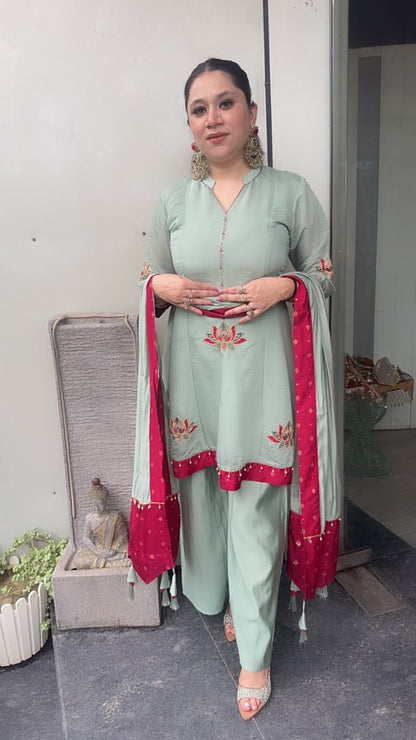Saiyaara Aqua Peplum Designer Suit