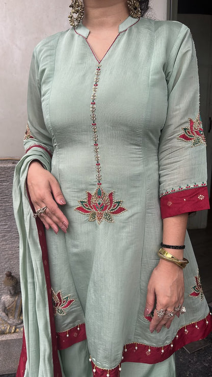 Saiyaara Aqua Peplum Designer Suit