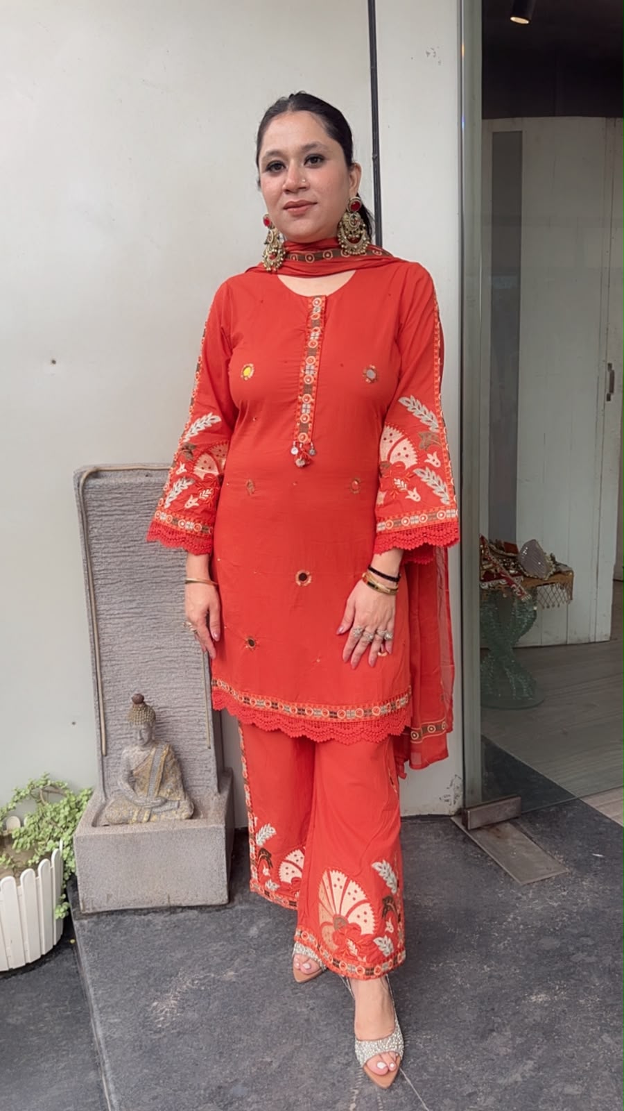 Miravi Rust Cotton Designer suit