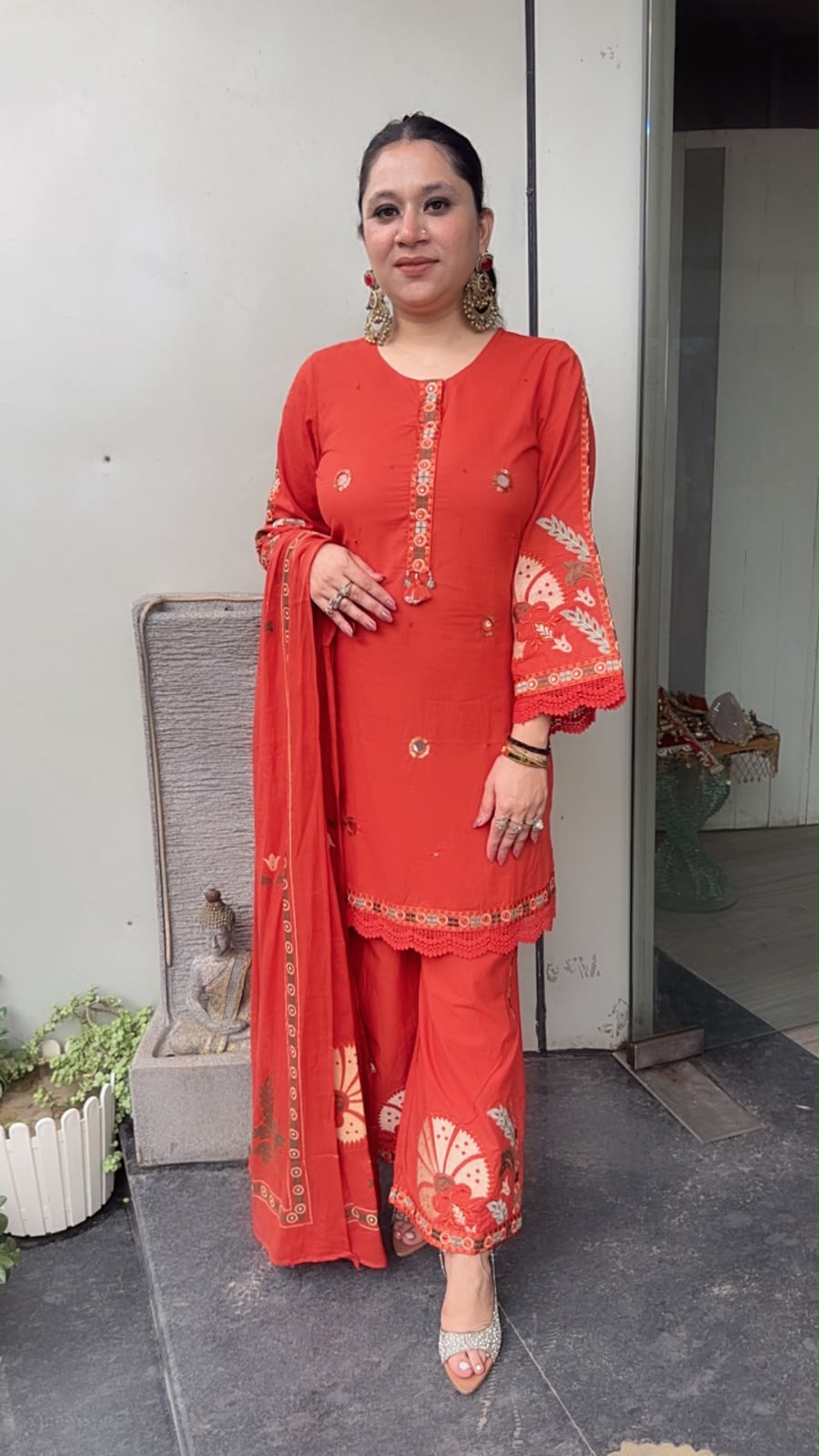 Miravi Rust Cotton Designer suit