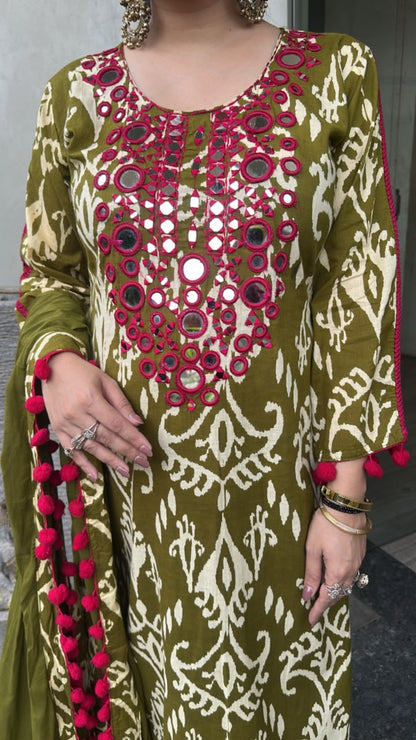 Heena Mirror Digital Cotton Designer Suit