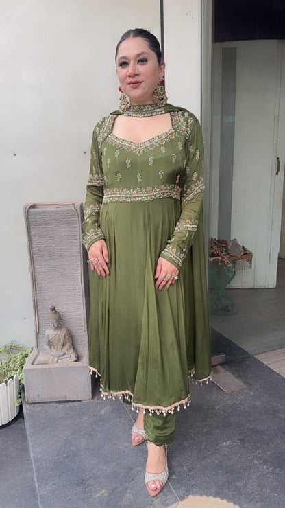 Jihana Teej Handwork Designer Anarkali Suit