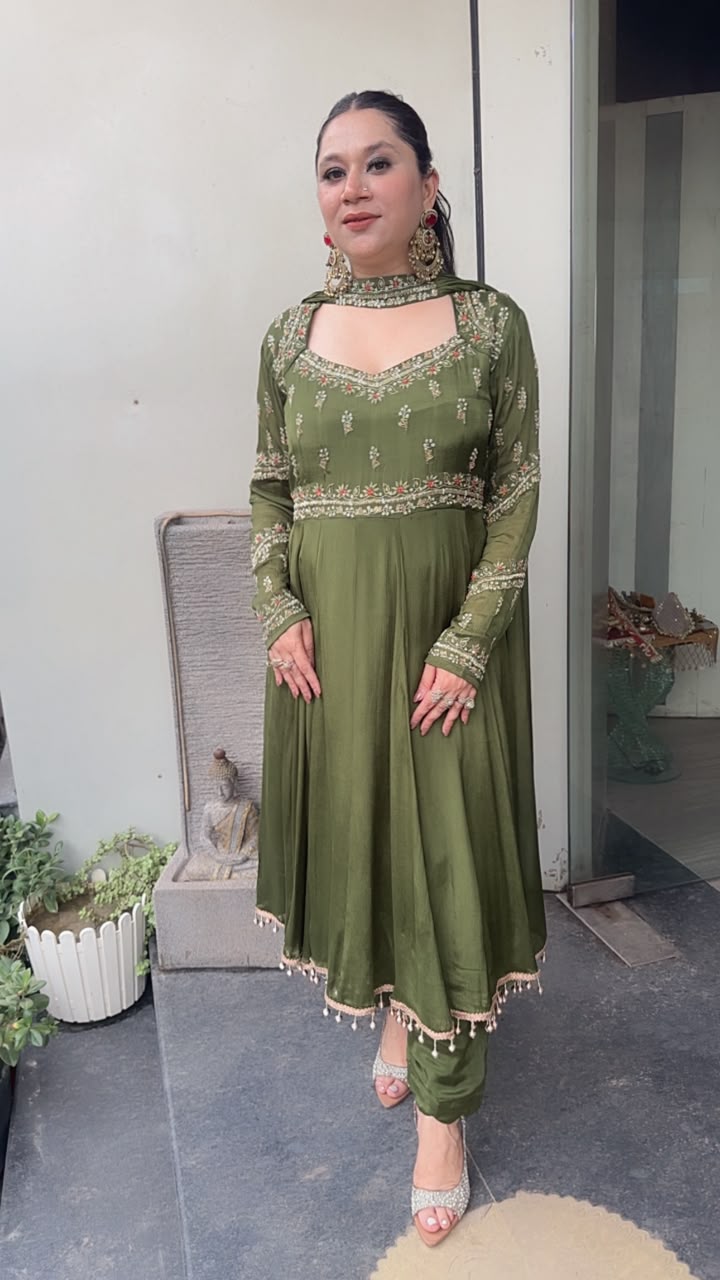 Jihana Teej Handwork Designer Anarkali Suit
