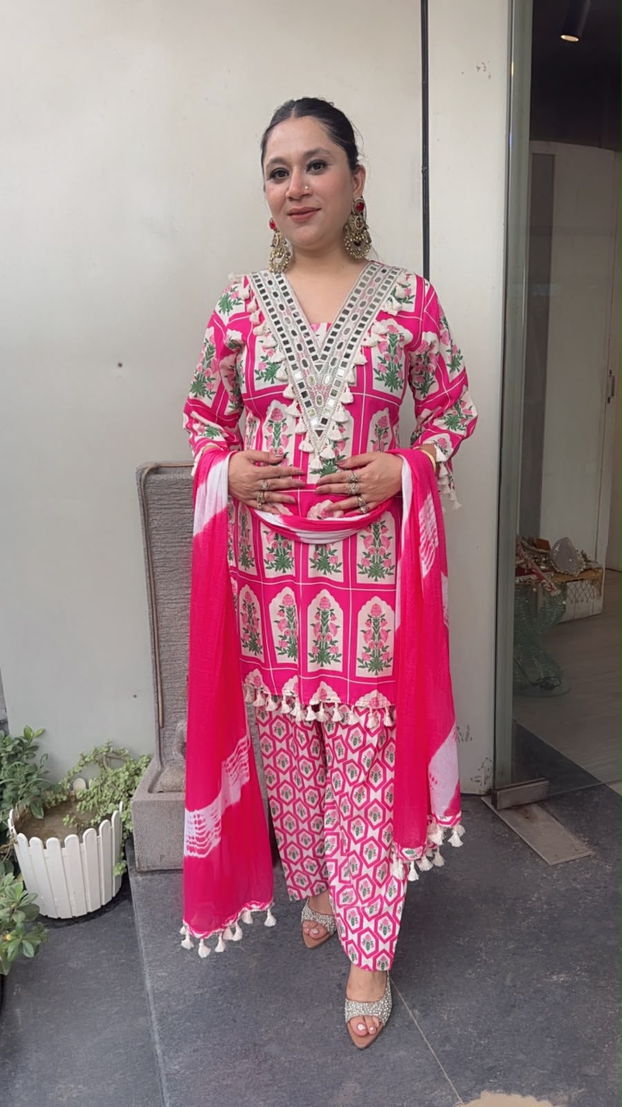 Afsana pink Digital print Farshi Designer Suit