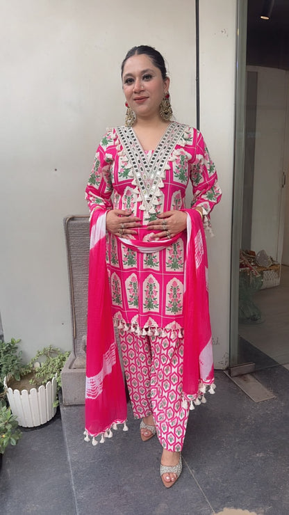Afsana pink Digital print Farshi Designer Suit