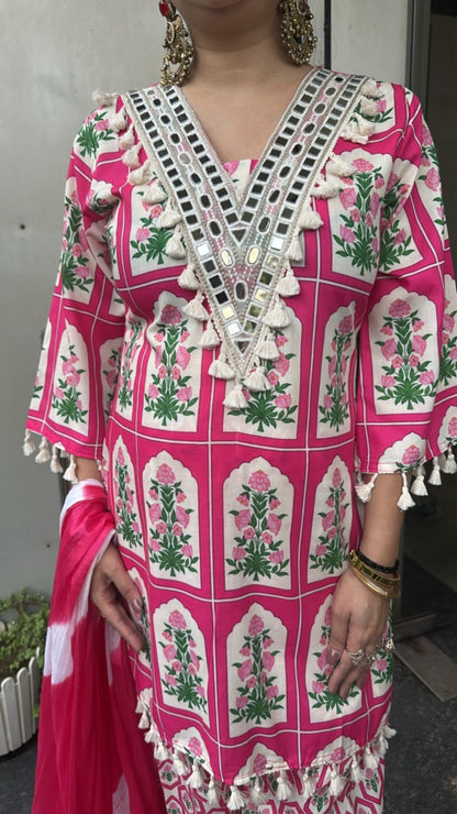 Afsana pink Digital print Farshi Designer Suit