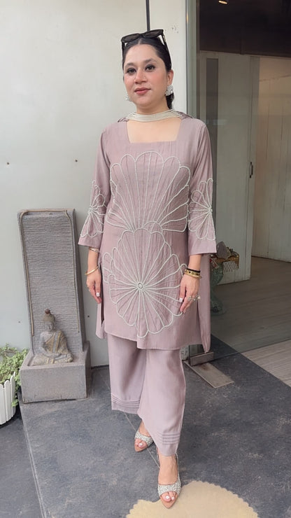 Lucia Mouse Designer peal Dupatta Suit