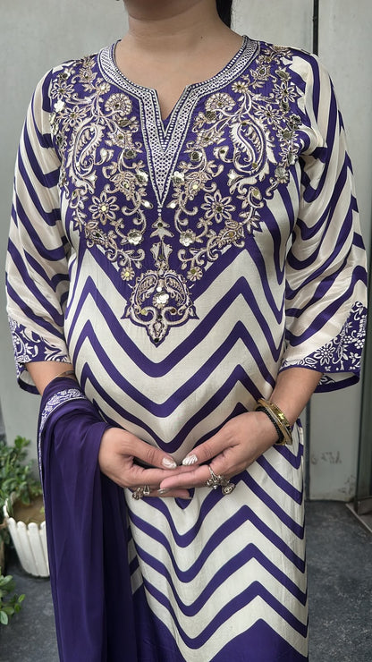 Natkhat jamun zig zag Designer Suit