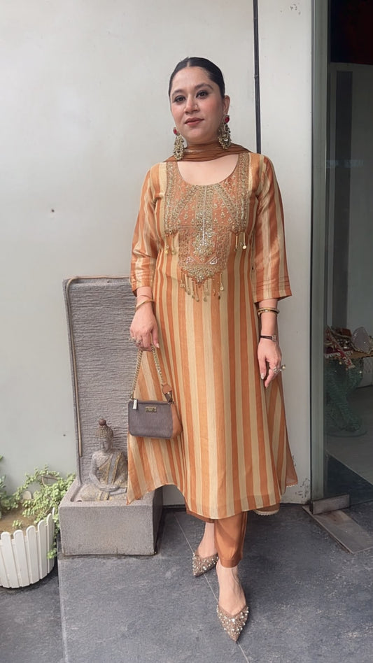 Achaar Golden Strip Designer Suit