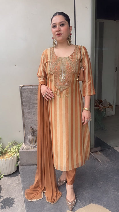 Achaar Golden Strip Designer Suit