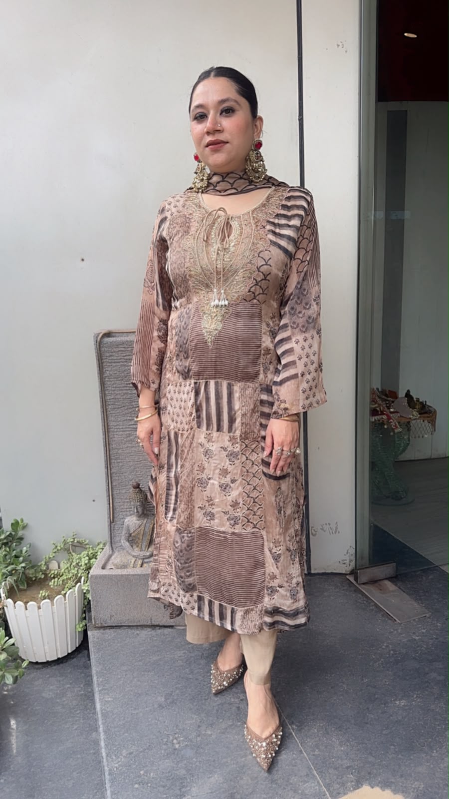 Nibash Digital print Hand work Designer Suit