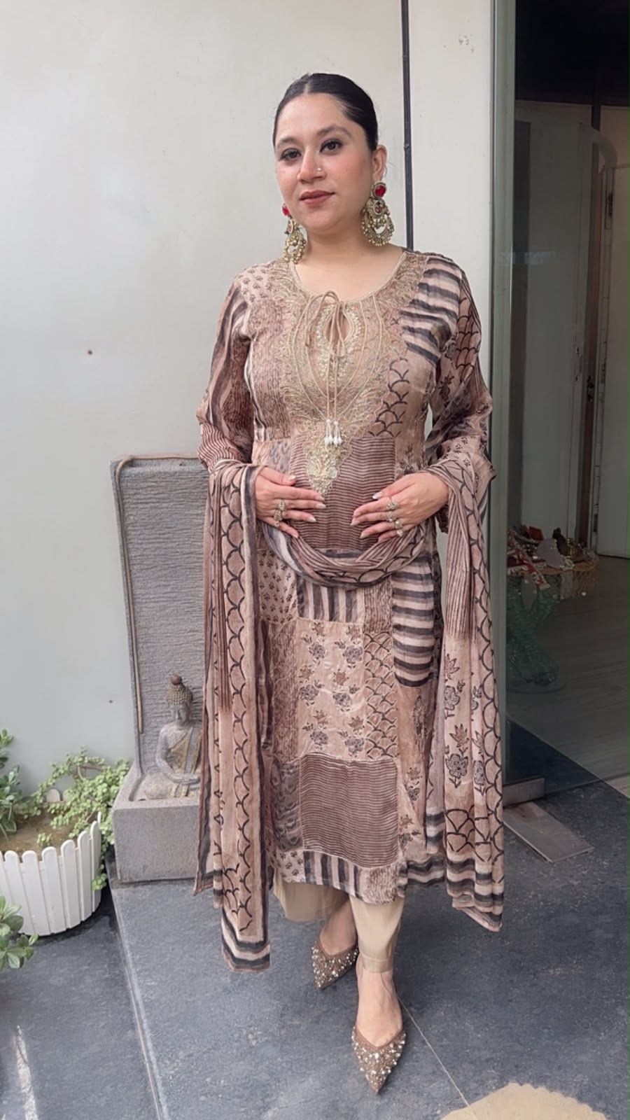 Nibash Digital print Hand work Designer Suit