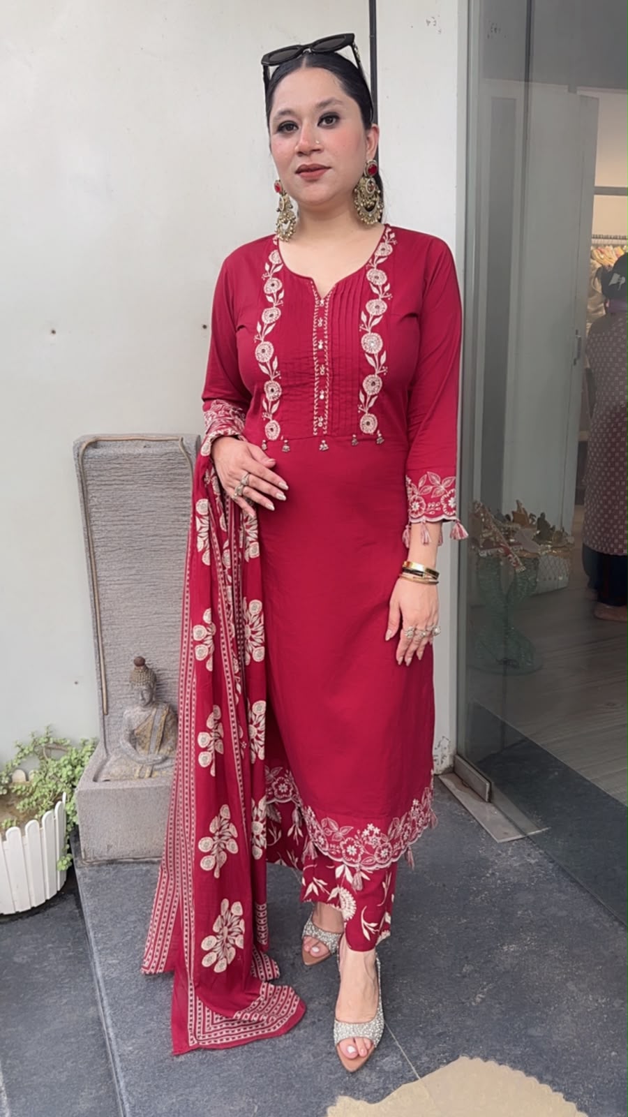 Abroo Tassel Cotton Designer Suit