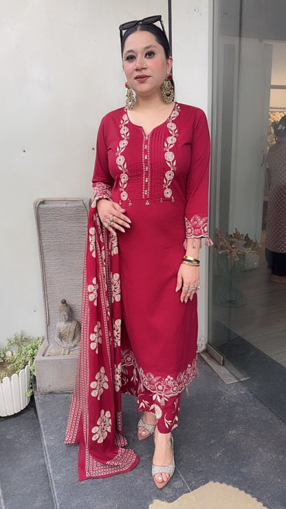 Abroo Tassel Cotton Designer Suit