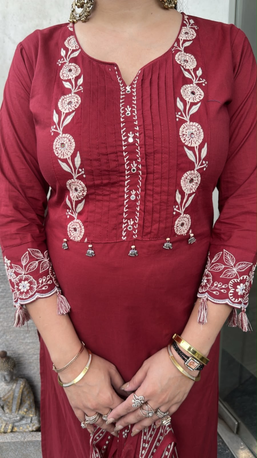 Abroo Tassel Cotton Designer Suit