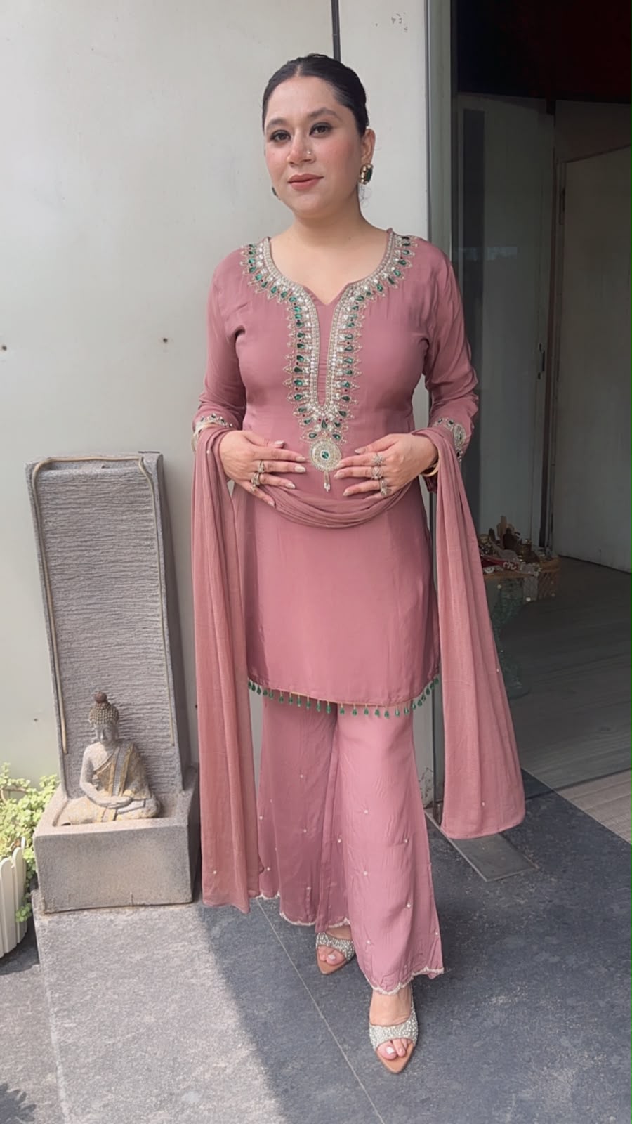 Shehnaaz Stone Embroidered Designer suit