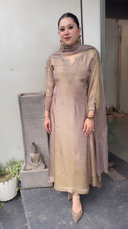 Curry Champion Designer A-Line Cotton Shimmer Suit