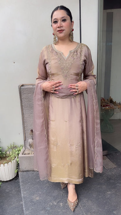 Curry Champion Designer A-Line Cotton Shimmer Suit