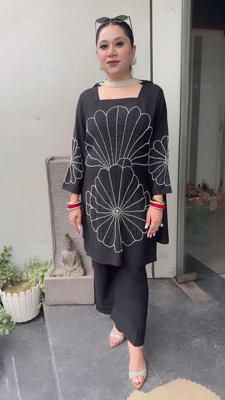 Lucia Black Designer peal Dupatta Suit