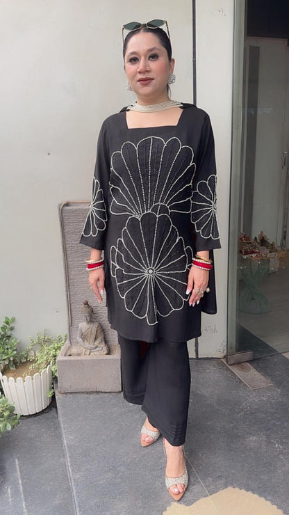 Lucia Black Designer peal Dupatta Suit