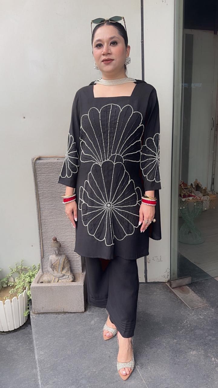 Lucia Black Designer peal Dupatta Suit