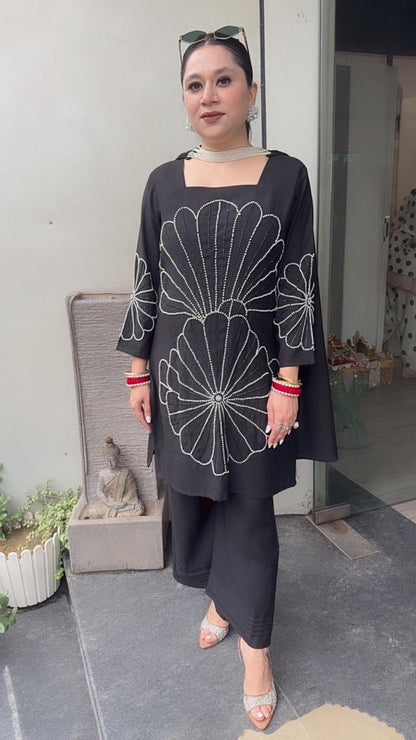 Lucia Black Designer peal Dupatta Suit