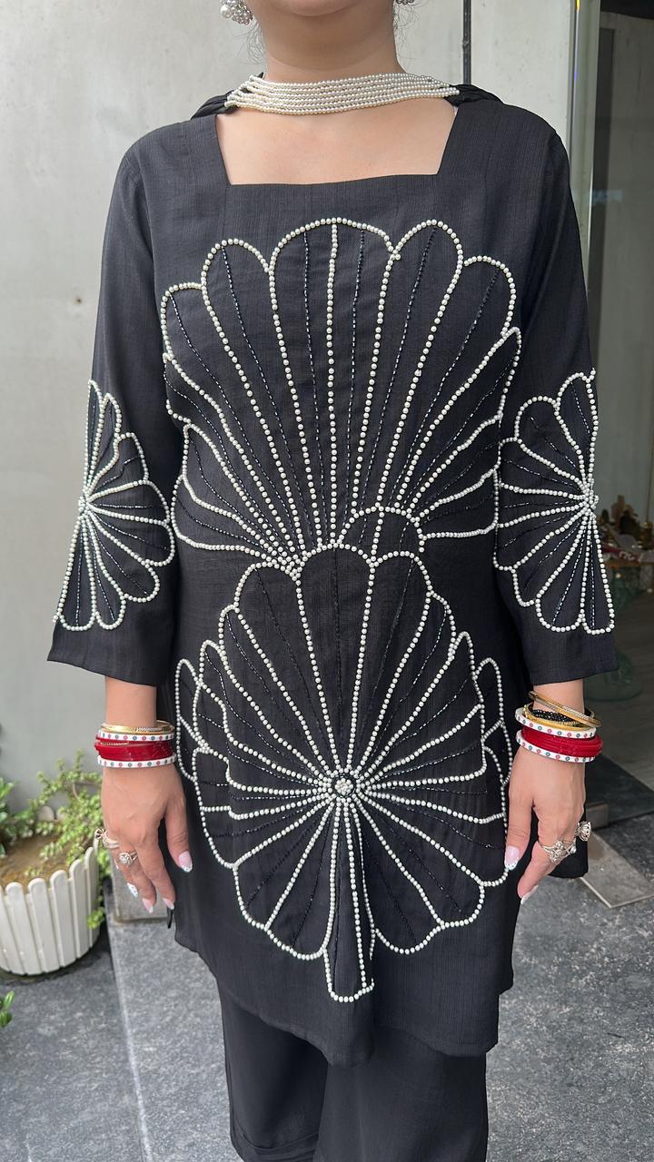 Lucia Black Designer peal Dupatta Suit