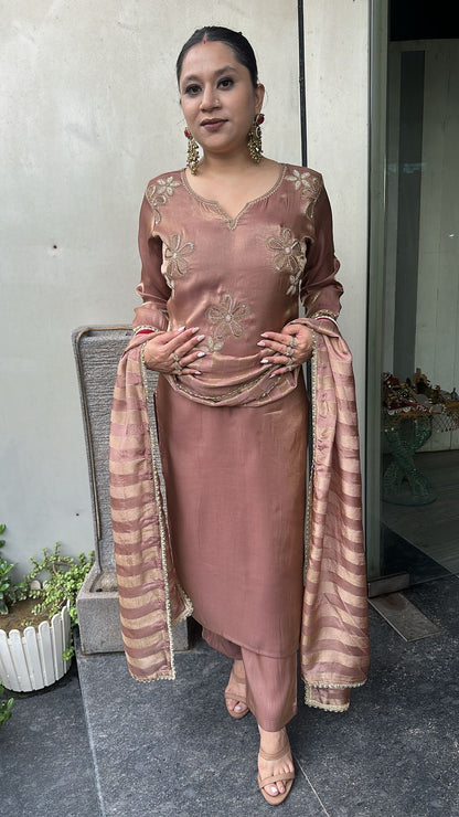 Payal Rose Gold Handwork Designer Suit