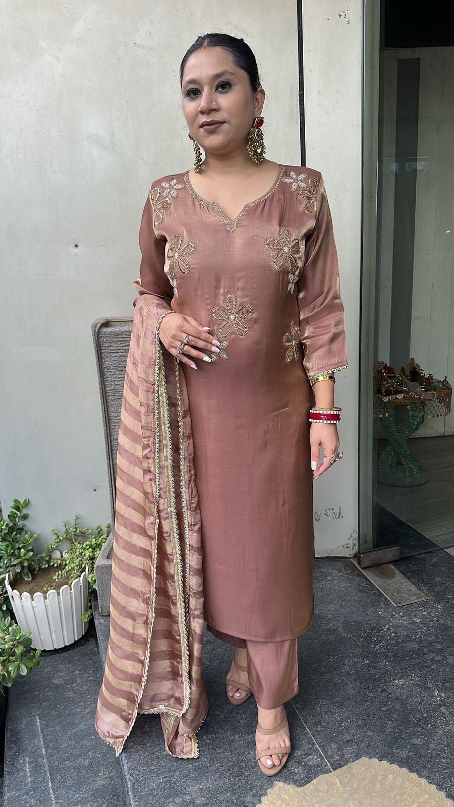 Payal Rose Gold Handwork Designer Suit