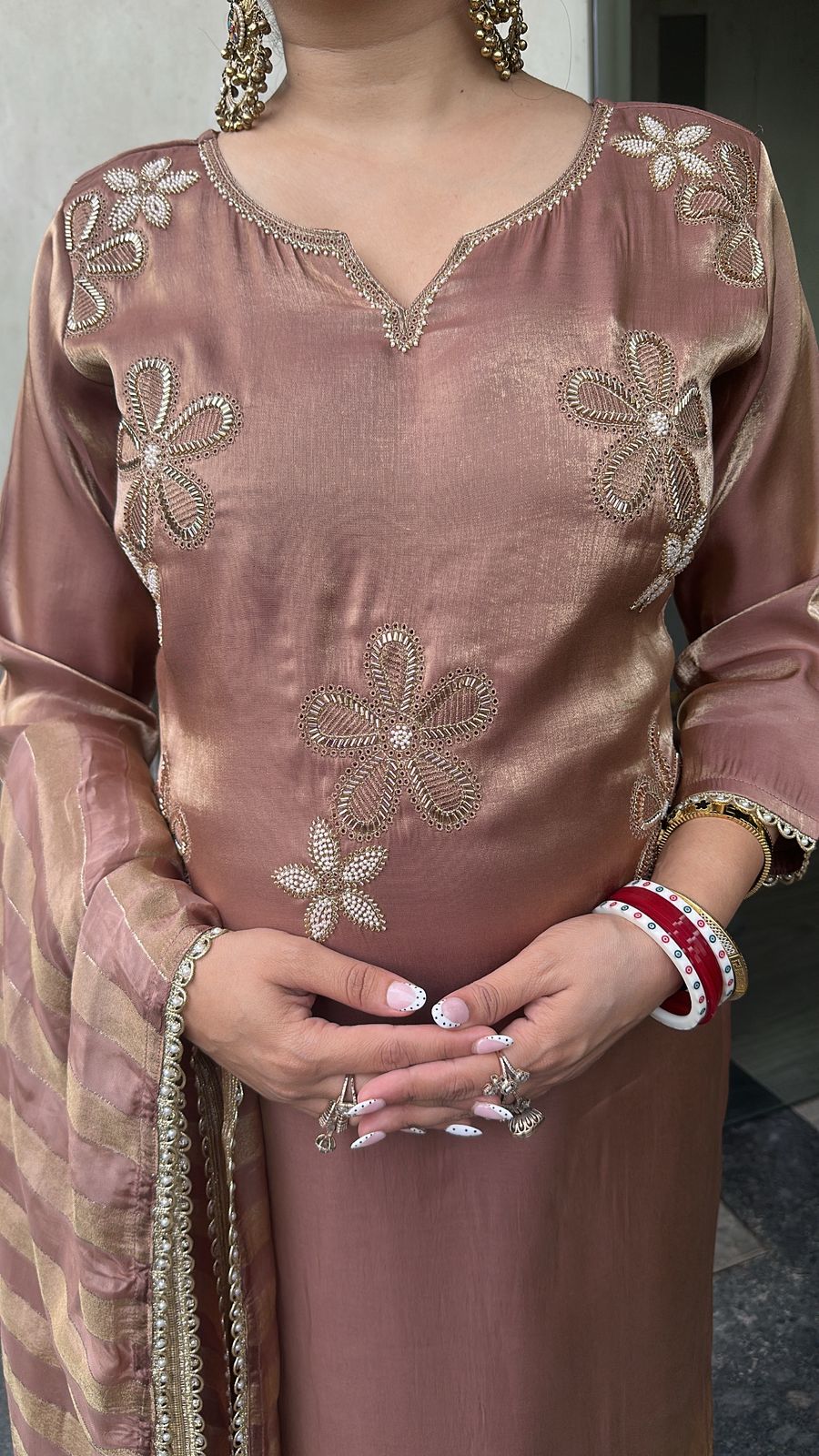 Payal Rose Gold Handwork Designer Suit
