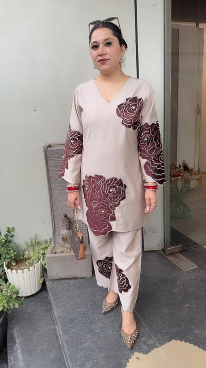 Kaffir Beige patch work Designer Cordset
