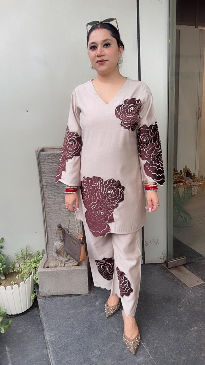 Kaffir Beige patch work Designer Cordset