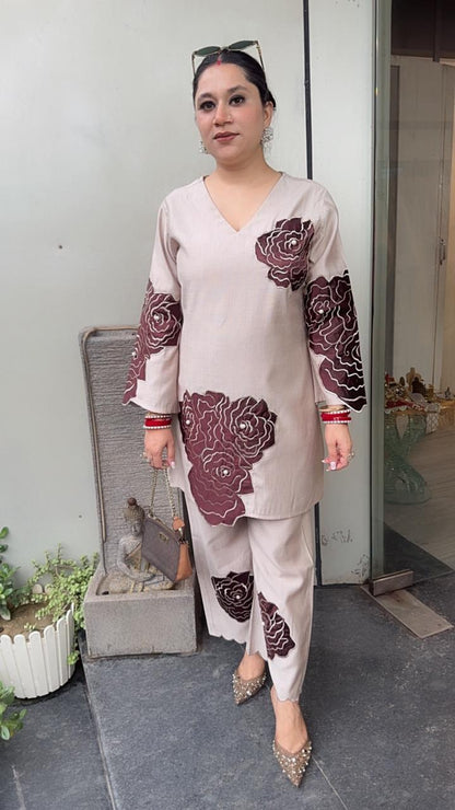 Kaffir Beige patch work Designer Cordset