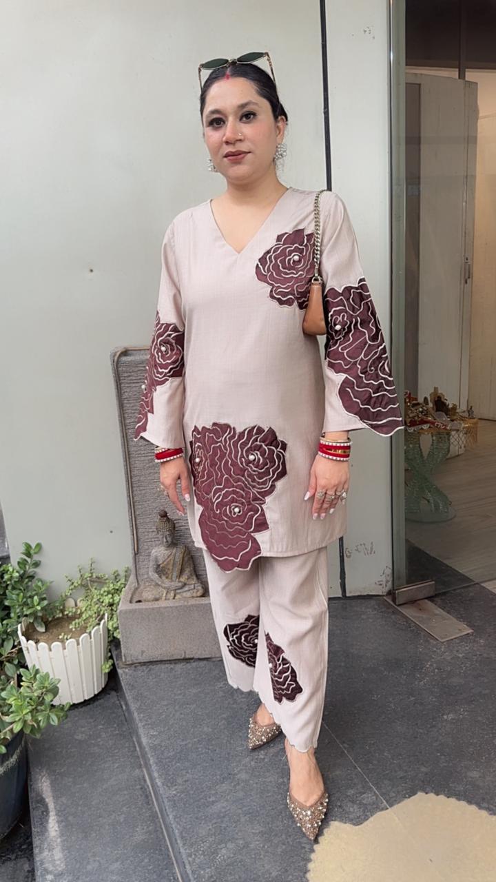 Kaffir Beige patch work Designer Cordset