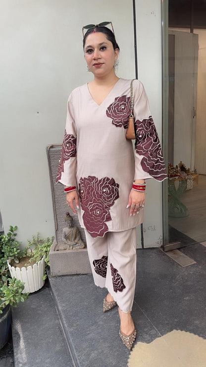 Kaffir Beige patch work Designer Cordset
